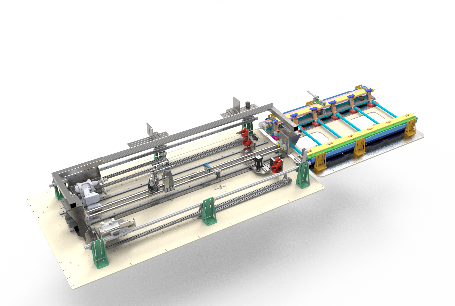 Treadpusher semiautomaat ernder, voor het samenstellen voor deuvels met glasvezel stringen